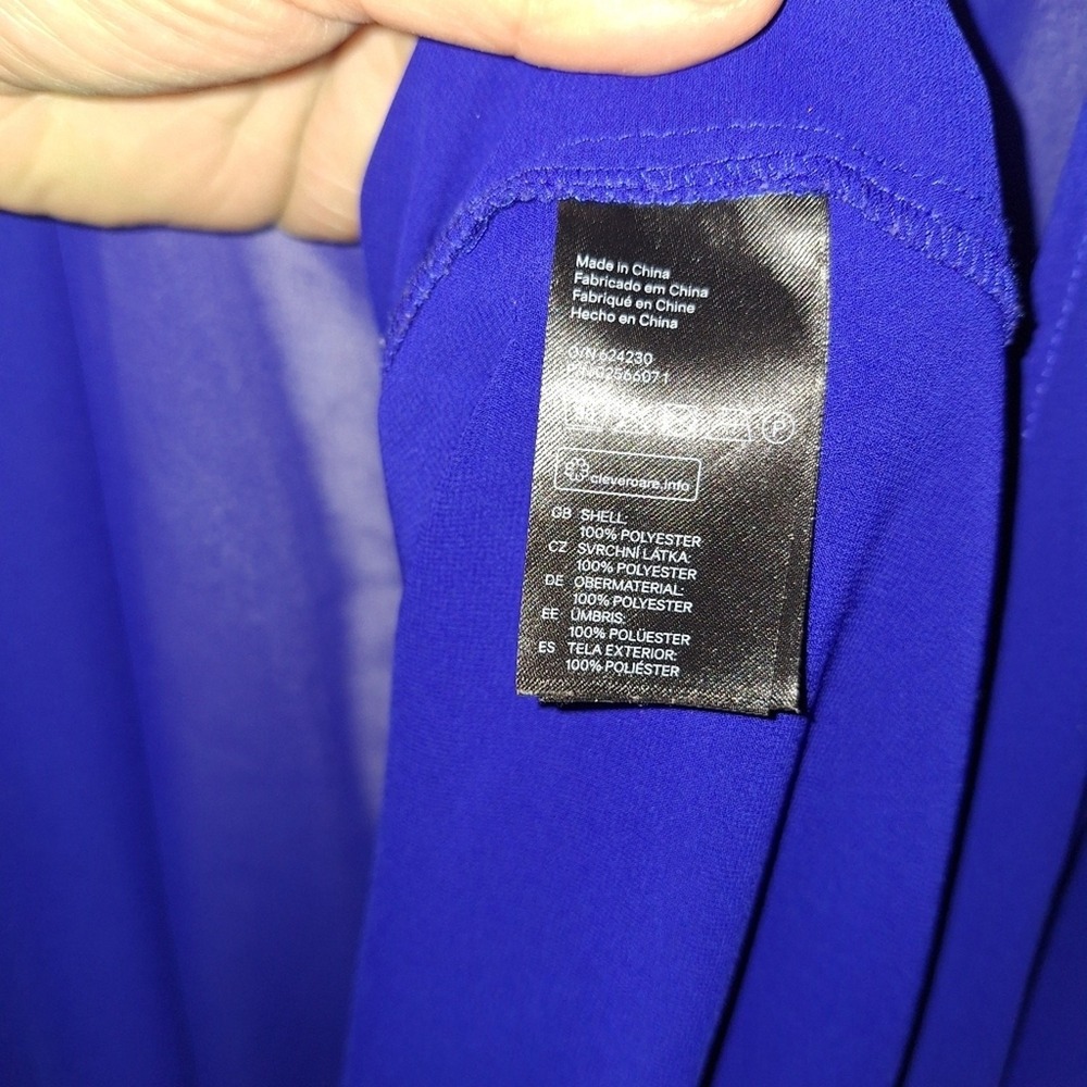 Electric Blue Sheer Cover Size Large Night Out Opera Dress Swim Cover Festival - Picture 3 of 5